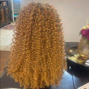 Curly Golden Brown Hair Wig